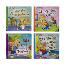 Kit 4 Livros Infantis Cartonados - Comportamentos - RIKI e GABI