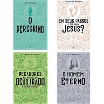 Kit 4 Livros Literatura Cristã O Peregrino + Em Seus Passos o Que Faria Jesus + Pecadores + O Homem Eterno