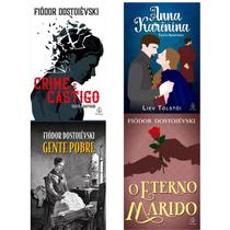 Kit 4 Livros Literatura Russa Anna Karênina + Crime e castigo + O eterno marido + Gente pobre Fiódor Dostoiévski - Atividade Educativo Amigo