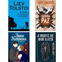 Kit 4 Livros Tolstoi Anna Karênina + A morte de Ivan Ilitch + Guerra e paz + De quanta terra precisa um homem e outras - Atividade Educativo Amigo