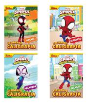 Kit 4 Livros Treinando Caligrafia Marvel Spidey E Amigos