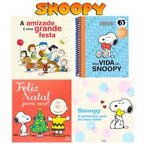 Kit 4 Livros Turma do Snoopy Mensagens Natal Album do Bebê Diário - V&R