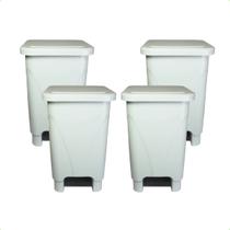 Kit 4 Lixeira Com Pedal 25 Litros Para Cozinha Restaurante Banheiro Cor Branco Kit 4 Lixeira Com Pedal 25 Litros Para Cozinha Restaurante Banheiro Cor Branco