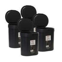 Kit 4 Lixeira para Pia de 2,5 Litros Preta Xplast Home Kit 4 Lixeira para Pia de 2,5 Litros Preta Xplast Home