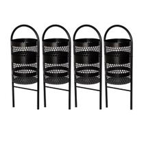 Kit 4 Lixeiras 360X4STE para Áreas Externas Tela de Moeda 40L Aço Carbono Santa Edwirges