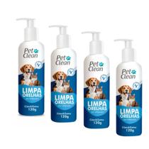 Kit 4 Loção Limpa Orelha Cachorro Cão Gato Pet Clean 120g