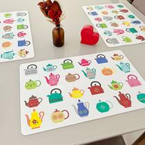 Kit 4 Lugar Jogo Americano Retangular Supla De Mesa Posta Jantar Sousplat Decoração Estampa Bules