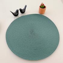 Kit 4 Lugares Jogo Americano Redondo Descanso Prato Sousplat Supla De Mesa Posta Verde Escuro