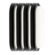 Kit 4 Luminária Arandela Preta Tartaruga Led 8w Sobrepor Branco Frio 6500k