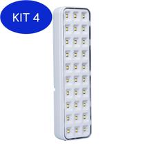 Kit 4 Luminária De Emergência 30 Leds SMD Alto Brilho 1.5w Bivolt