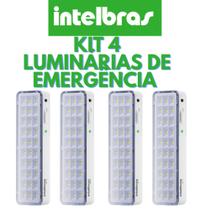 Kit 4 Luminária De Emergência Intelbras Lea31 Luz De Led Recarregável