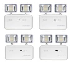 Kit 4 Luminaria de Emergência LED 1200 Lúmens COMPACT 2 Faróis SEGURIMAX