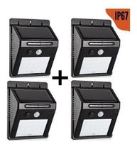 Kit 4 Luminaria De Led Solar Sensor Movimento 30 Led