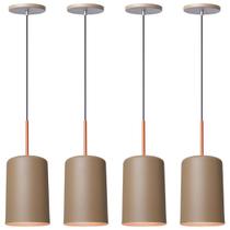 Kit 4 Luminária De Teto Lustre Pendente Balcão Veneza Fendi