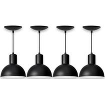 Kit 4 Luminária de Teto Pendente Para Quarto Sala Cozinha Kit 4 Luminária de Teto Pendente Para Quarto Sala Cozinha