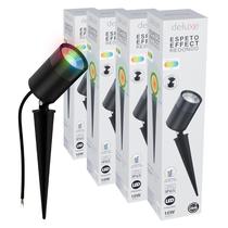 Kit 4 Luminária Espeto Jardim Avant Led Cob 10W Luz Colorida RGB Bivolt IP65 Prova D'água