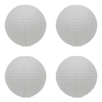 Kit 4 Luminária Japonesa Decoração Oriental Pendente Teto Festa Casamento Papel 60 cm Branca