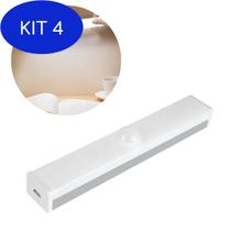 Kit 4 Luminária Lâmpada Led Sensor Presença Usb Armário