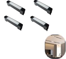Kit 4 Luminária Led Difusa Linear para Trilho 10w Preto