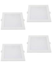 kit 4 Luminária Led Painel/plafon Slim Embutir 18W BIV 2700K Quadrado - Ourolux