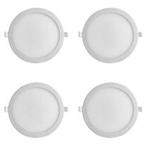 kit 4 Luminária Led Painel/plafon Slim Embutir 24W BIV 4000K Redondo - Ourolux