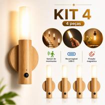 KIT 4 Luminária LED para Leitura com Sensor e Luz Branca Quente KIT 4 Luminária LED para Leitura com Sensor e Luz Branca Quente