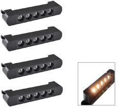 Kit 4 Luminária Led Pontual Linear 10w 3000k Para Trilho Preto Bivolt