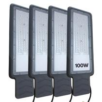 Kit 4 Luminária Led Poste 100w Iluminaçao Publica Frio 6500k