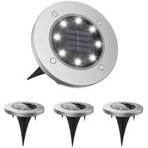 Kit 4 Luminária Luz Solar Espeto Com 8 Led Á prova D'Água Jardim Decoração