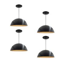 Kit 4 Luminária Pendente Meia Lua 40cm Interior Cobre Fiação 110/220v Kit 4 Luminária Pendente Meia Lua 40cm Interior Cobre Fiação 110/220v