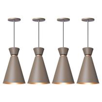 Kit 4 Luminária Pendente Pequim 30 Cm Lustre Para Sala Quarto Cozinha Mesa
