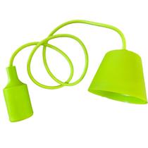Kit 4 Luminaria Pendente Silicone Verde Soquete E27 Bivolt
