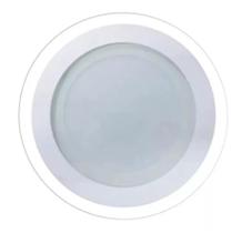 Kit 4 Luminária Plafon De Led Com Borda De Vidro 12w 3000k