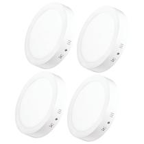 Kit 4 Luminária Plafon Led Sobrepor Slim 30X30 24W Branco