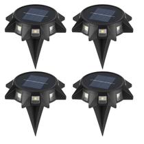 Kit 4 Luminária Solar 8 LEDs Espeto Jardim Luz Parede Área Externa Decoração À Prova DÁgua IP65