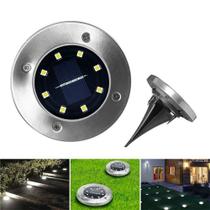Kit 4 Luminária Solar Luz 8 Led Jardim Grama Externo Luz Quente Kit 4 Luminária Solar Luz 8 Led Jardim Grama Externo Luz Quente