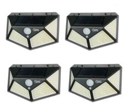 Kit 4 Luminária Solar Parede 100Led Sensor Presença 3