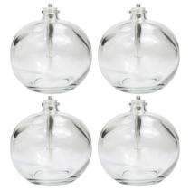 Kit 4 Luminárias Lamparina de Vidro Com Pavio Eterno Sem Cheiro