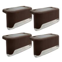 Kit 4 Luminárias Luz Led Solar a Prova Dágua Jardim Degraus Decoração Area Externa com Prendedores