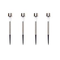 Kit 4 Luminárias Luz Solar Inox Led Poste Iluminação Jardim Kit 4 Luminárias Luz Solar Inox Led Poste Iluminação Jardim