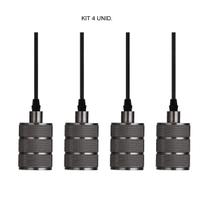 Kit 4 luminárias pendente taschibra dot metal rock preto Kit 4 luminárias pendente taschibra dot metal rock preto
