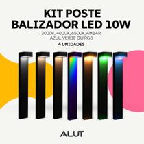 Kit 4 Luminárias Poste Balizador Led Jardim Chão 10w 3000k 4000k 6500k Ambar Verde Azul ou RGB Bivolt Ip65 Alut By Avant Kit 4 Luminárias Poste Balizador Led Jardim Chão 10w 3000k 4000k 6500k Ambar Verde Azul ou RGB Bivolt Ip65 Alut By Avant