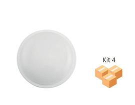 Kit 4 Luminárias Redonda Led Branca 15W 3000k Bivolt Ip65