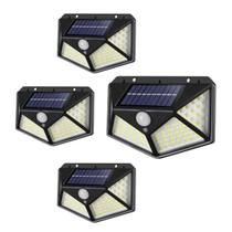 Kit 4 Luminarias Solar De Alta Potência 100 Leds Alto Brilho A Prova D'Água Kit 4 Luminarias Solar De Alta Potência 100 Leds Alto Brilho A Prova D'Água