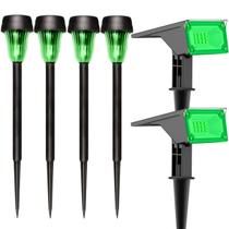 Kit 4 Luminárias Solar Led Branco Prova D'água Ecoforce Balizador 18591 Jardim 2 Refletor 6 Leds Verde 10x Mais Forte 18751