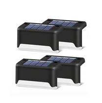 Kit 4 Luminárias Solar Led Sobrepor Balizador para Escada Ambiente Externo Ip55 Branco Quente Luz de segurança fotocelula