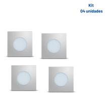 Kit 4 Luminárias Spot Point Quad.Luz Fria 1,5w cor Alumínio Kit 4 Luminárias Spot Point Quad.Luz Fria 1,5w cor Alumínio