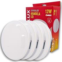 KIT 4 Luminárias Superled Arandela 12W 2700K Branco Quente