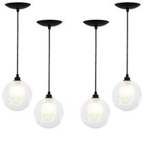 Kit 4 Lustres Pendentes Harmony Bolinha Preto