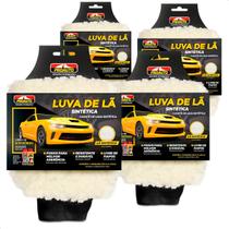 Kit 4 Luva de Lã Sintética para Lavar Carro Proauto